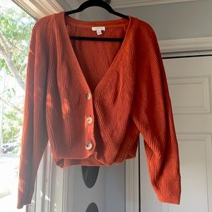 Orange top shop button sweater. US size 4-6